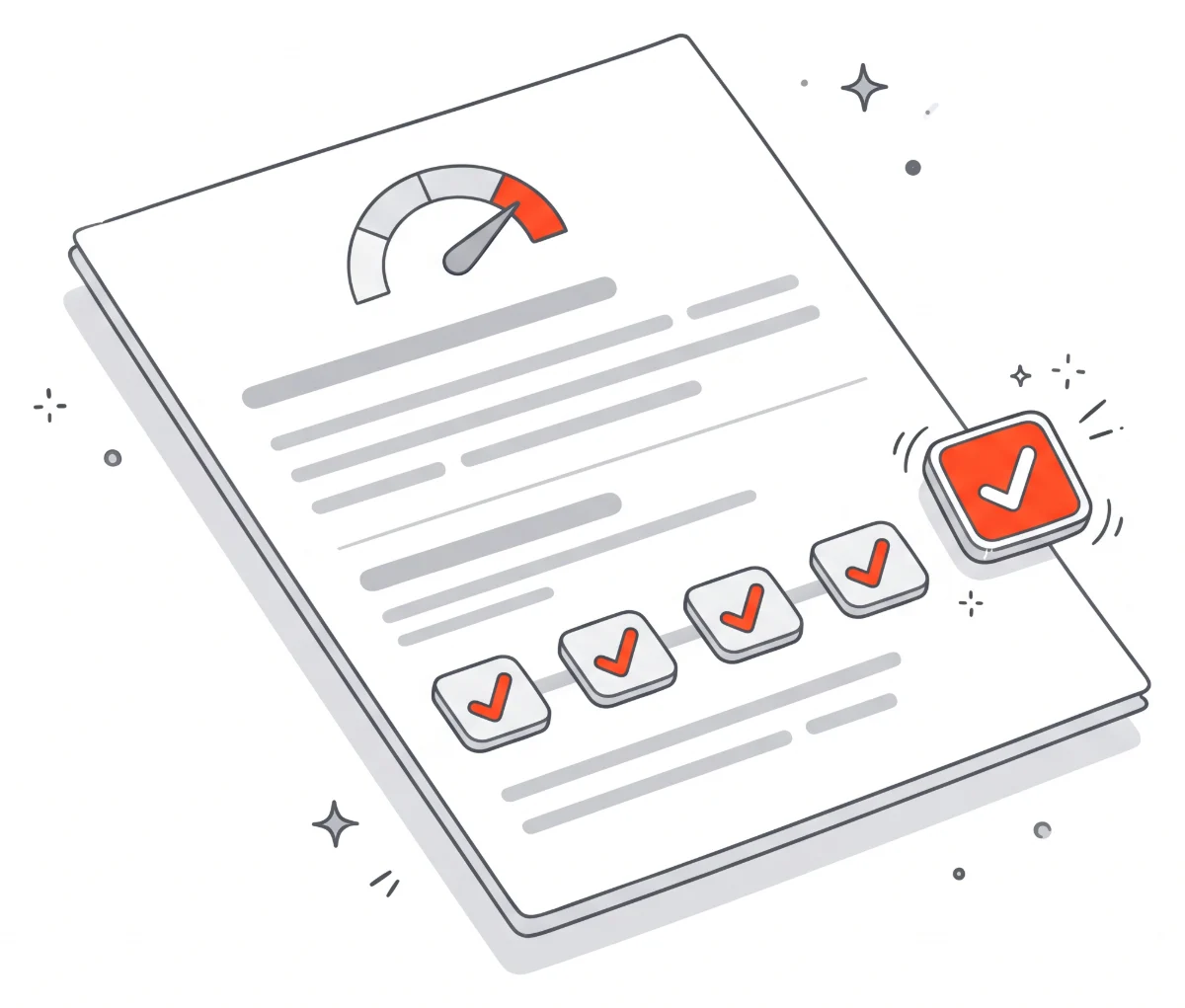 A credit report with a row of on-time payment check marks, the newest one just added