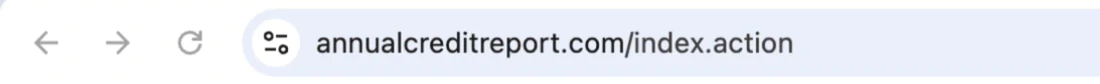 Browser address bar showing annualcreditreport.com