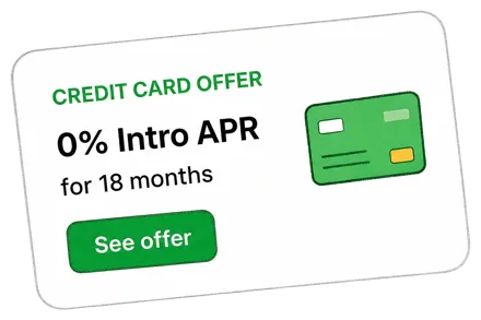 Credit card offer, 0% intro APR