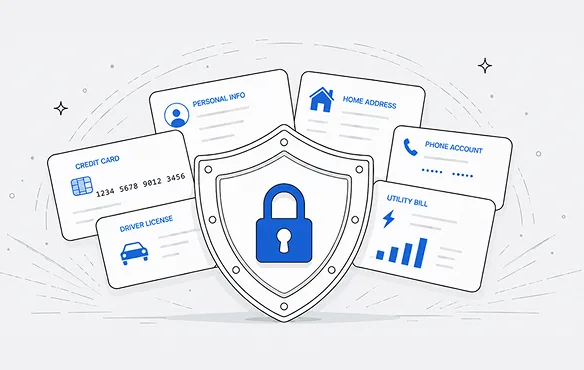 Personal records behind a shield, protected against identity theft